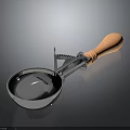Delicious Ice Cream Serving With Stainless Steel Scoop And Wooden Handle