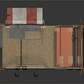 Mobile Hamburger Food Truck With Beige Exterior Green Accents And Window