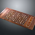 Decorative Brown Wooden Panel With Intricate Cut Out Patterns And Symmetrical Design