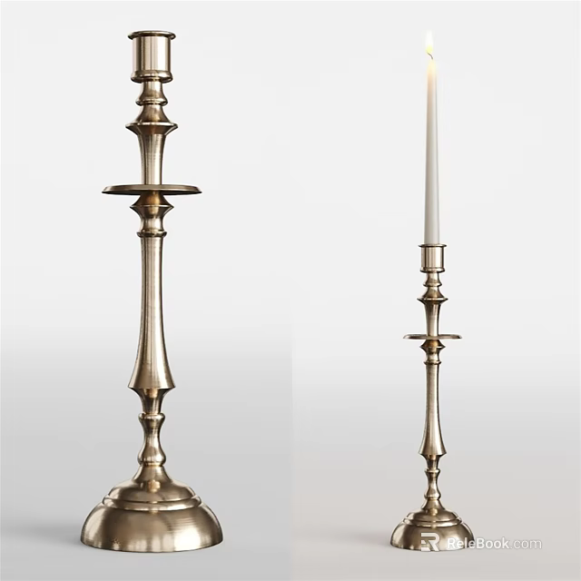 Tall And Short Decorative Metal Candle Lamps With Intricate Designs And Stable Bases 3d model 