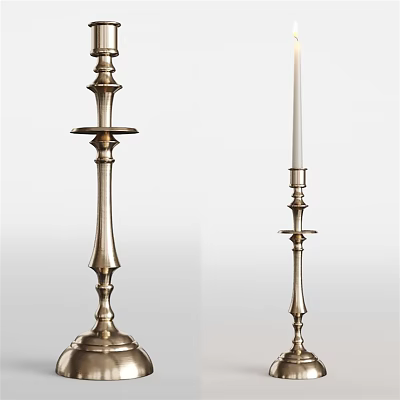 Tall And Short Decorative Metal Candle Lamps With Intricate Designs And Stable Bases 3d model
