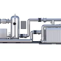Industrial Equipment System Featuring Piping Storage Tanks And Control Panels