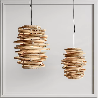 Quiet chandelier rattan chandelier 3d model