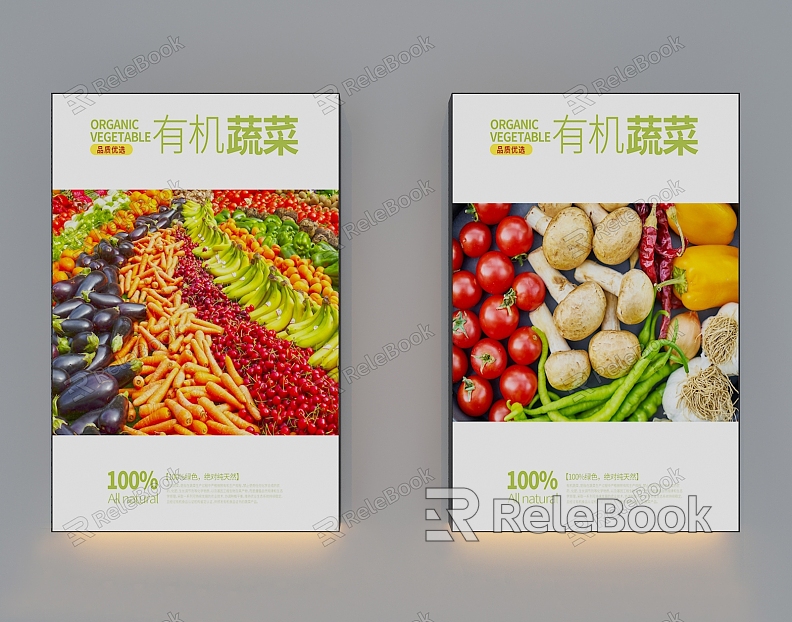 Fruit and vegetable shop light box model