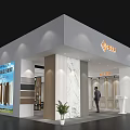 Ouluosha Modern Exhibition Booth With White Exterior Marble Decor And Product