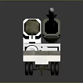 Military Missile Weapon On Camouflage Launch Vehicle With Mounted Launcher And White Warhead