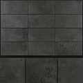 Gray Textured Tile Background Wall Composed Of Rectangular Dark Tiles 3d model