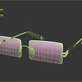 Stylish Square Sunglasses With Pink Lenses Gold Frame And Red Temple Arms