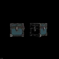 Two Vintage Teal Chests With Cracked Surfaces And Metal Lock Hardware