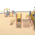 Colorful Outdoor Playground Equipment With Slides Climbing Frames Swings And Steps