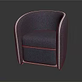 Sleek Blue Fabric Armchair With Metallic Trim And Modern Design