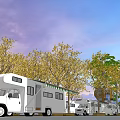 Modern Park Landscape With Tall Tower Container Buildings Trees People And Blue Sky White Clouds