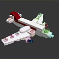 Lego Airplane Model Toy in White Red with Wings and Propeller for Daily Life