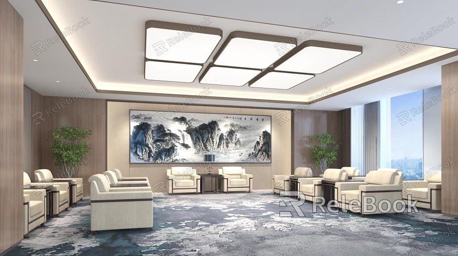 Modern Reception Room VIP Reception Area Negotiation Room Meeting Room model