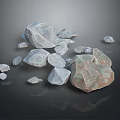 Natural Wooden Stone Samples with Gray White Color Green Brown Texture Various Sizes and Shapes