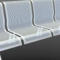 Public Bench With Metal Perforated Design And Multiple Seats For Public Spaces