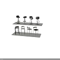 Modern Design Bar Stools With Black White Colors And Metal Legs