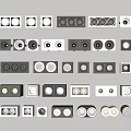 Modern single-head double-head embedded downlight spotlight combination 3d model