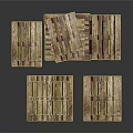 Rustic Wooden Pallets Stacked And Scattered With Natural Wood Grain For Living Supplies