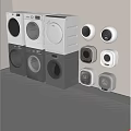 Modern Washing Machines With Various Styles Control Panels And Color Options