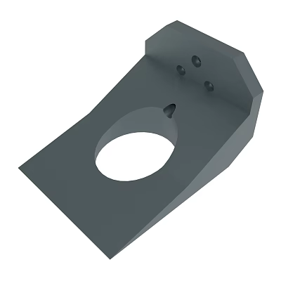 Gray Metal Bracket With Circular Hole And Screw Holes Geometric Structure Design 3d model