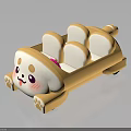 Children's Corgi Shaped Toy Car With Smiling Face And Light Brown Seats