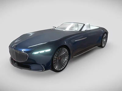 Deep Blue Luxury Convertible With Modern Design LED Headlights And Stylish Wheels 3d model