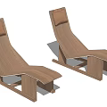Modern Wooden Lounge Chair With Brown Cushion Ergonomic Structure And Natural Style