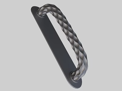 Stylish Braided Metal Door Handle Featuring Black Base And Modern Design 3d model