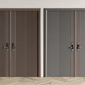 Modern Double Doors With Brown And Gray Perforated Panels For Home Interior Design