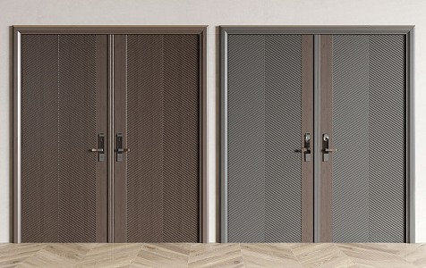 Modern double door 3d model