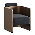 Modern Stylish Deep Blue Armchair With Metal Frame And Plush Upholstery