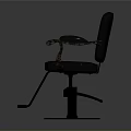 Stylish Black Leather Tufted Chair With Metal Armrests And Footrest Base