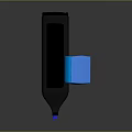 Black Marker Pen With Blue Tip And Blue Eraser For Daily Stationery Use