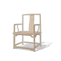Traditional Chinese Style Wooden Leisure Chair With Simple Backrest And Armrest Design