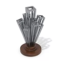 Modern Decorative Ornament Set Featuring Metal Cube Frames And Wooden Base