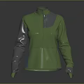 Green And Silver Jacket With Stand Collar Long Sleeves Modern Fashion Design