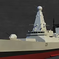 Modern Warship Design Featuring Advanced Radar System Bridge And Hull Structure