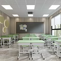 modern classroom 3d model