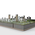 Professional Commercial Equipment for Urban City Model with High Rise Buildings and Green Roof
