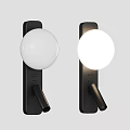 Modern Wall Lamps With Black Base And White Spherical Shade For Interior Decor