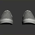 Casual Canvas Slip On Shoes With Black And White Checkered Pattern For Daily Wear Essentials