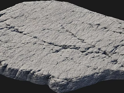 Outdoor Natural Rock Landscape With Gray Cracked Surface And Texture 3d model