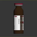Brown Glass Food Storage Bottle With Red Cap And White Label
