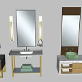 Modern Bathroom Vanities With Mirrors Double Basins And Storage Cabinets 3d model