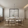 Modern Minimalist Living and Dining Room Interior With Beige Sofa Wooden Flooring And Coffee Table