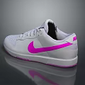 Nike White And Pink Low Top Casual Sports Shoes With Classic Design