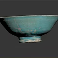 Exquisite Carved Decorative Bowl With Turquoise And Black Intricate Sculptural Patterns