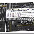Essential Road Facilities Featuring Traffic Signs Lane Markings Directional Arrows And Zebra Crossings