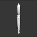 White Rocket Model With Side Boosters And Detailed Spacecraft Structure 3d model
